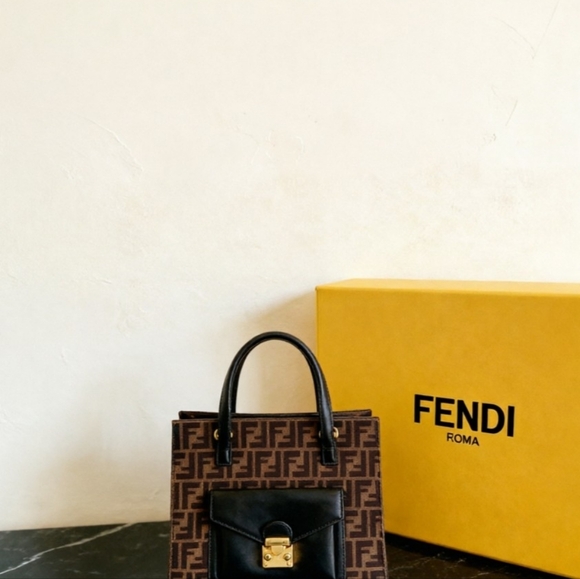 Coach Tops - Fendi Vintage Zucca Flip Lock Tote